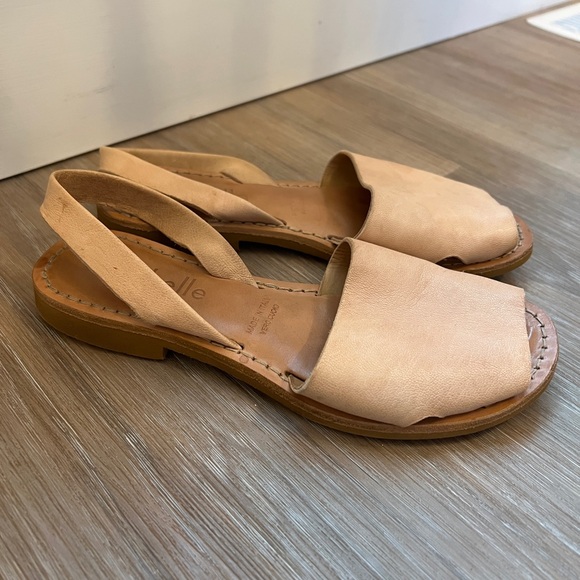 Cocobelle Tan Leather Flat Sandals Size 6.5 Made in Italy - Picture 3 of 8